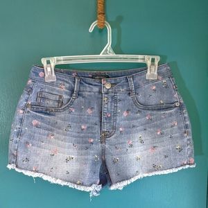 Floral Print High Rise Cut Off Shorts